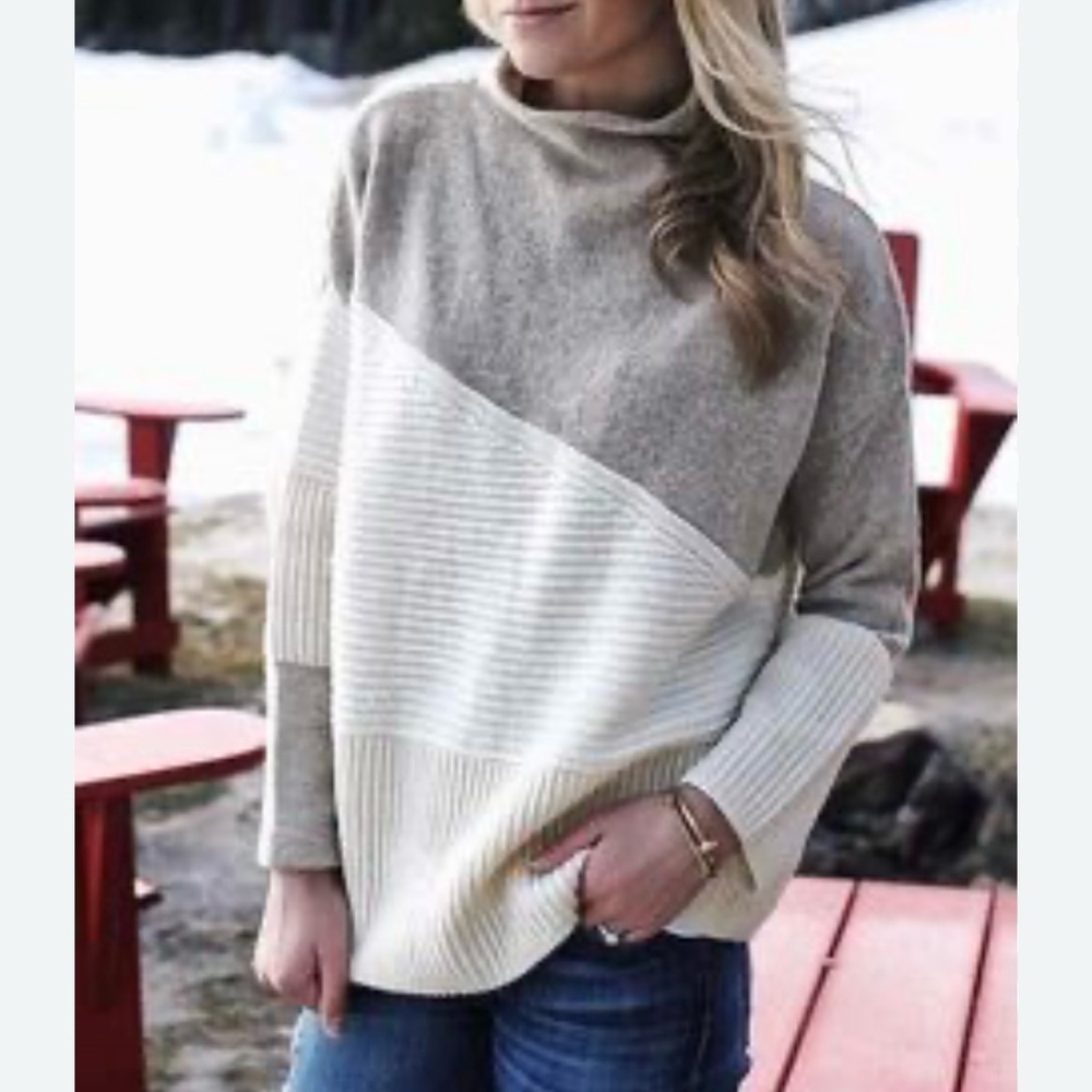 French Connection - Women's Beige and Cream Sweater